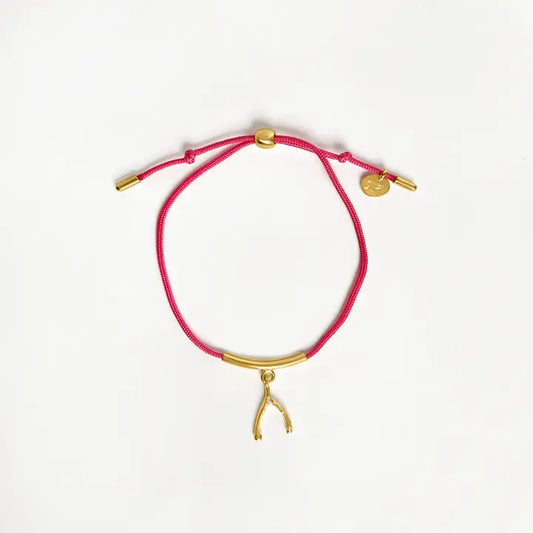 WISHBONE STRING BRACELET - PINK