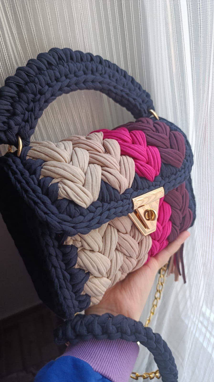 HANDMADE CROCHET BAG - HOT PINK