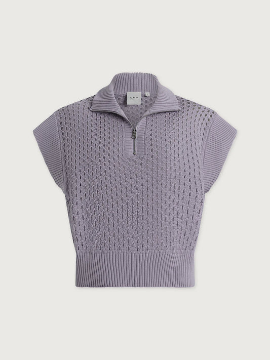 GAINES HALF ZIP KNIT - THISTLE DOWN