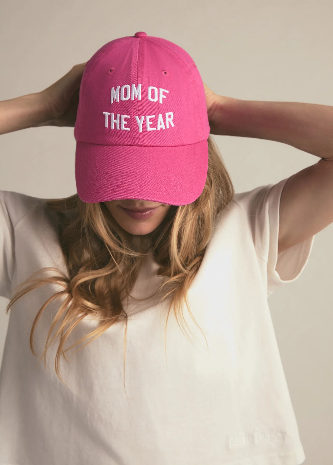 MOM OF THE YEAR BASEBALL HAT- PINK