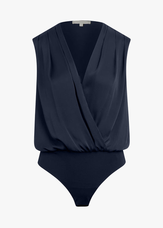 NAVY THE SLEEVELESS DATE BLOUSE