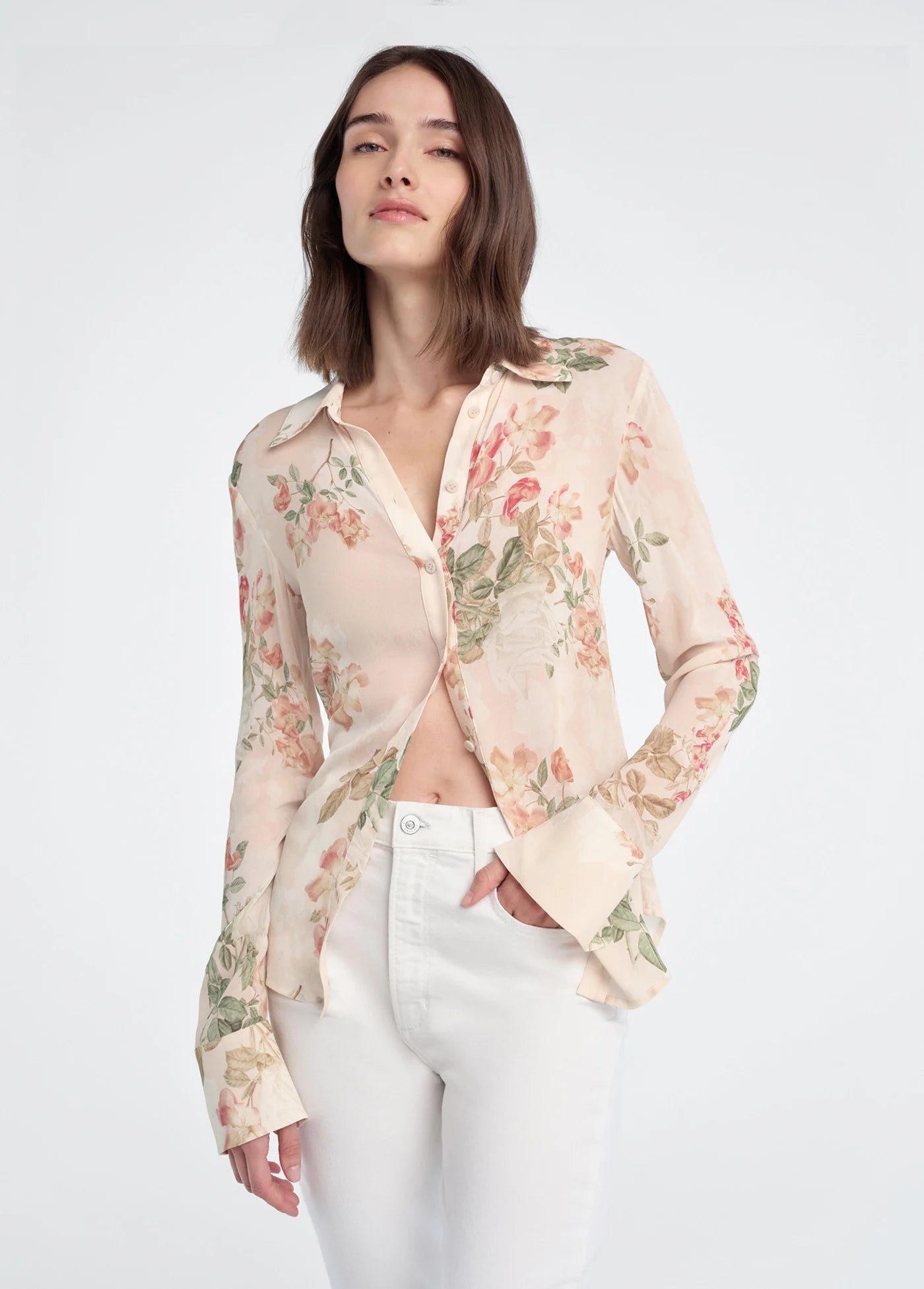 THE BAILEY BLOUSE - LIGHT PEACH ROSE