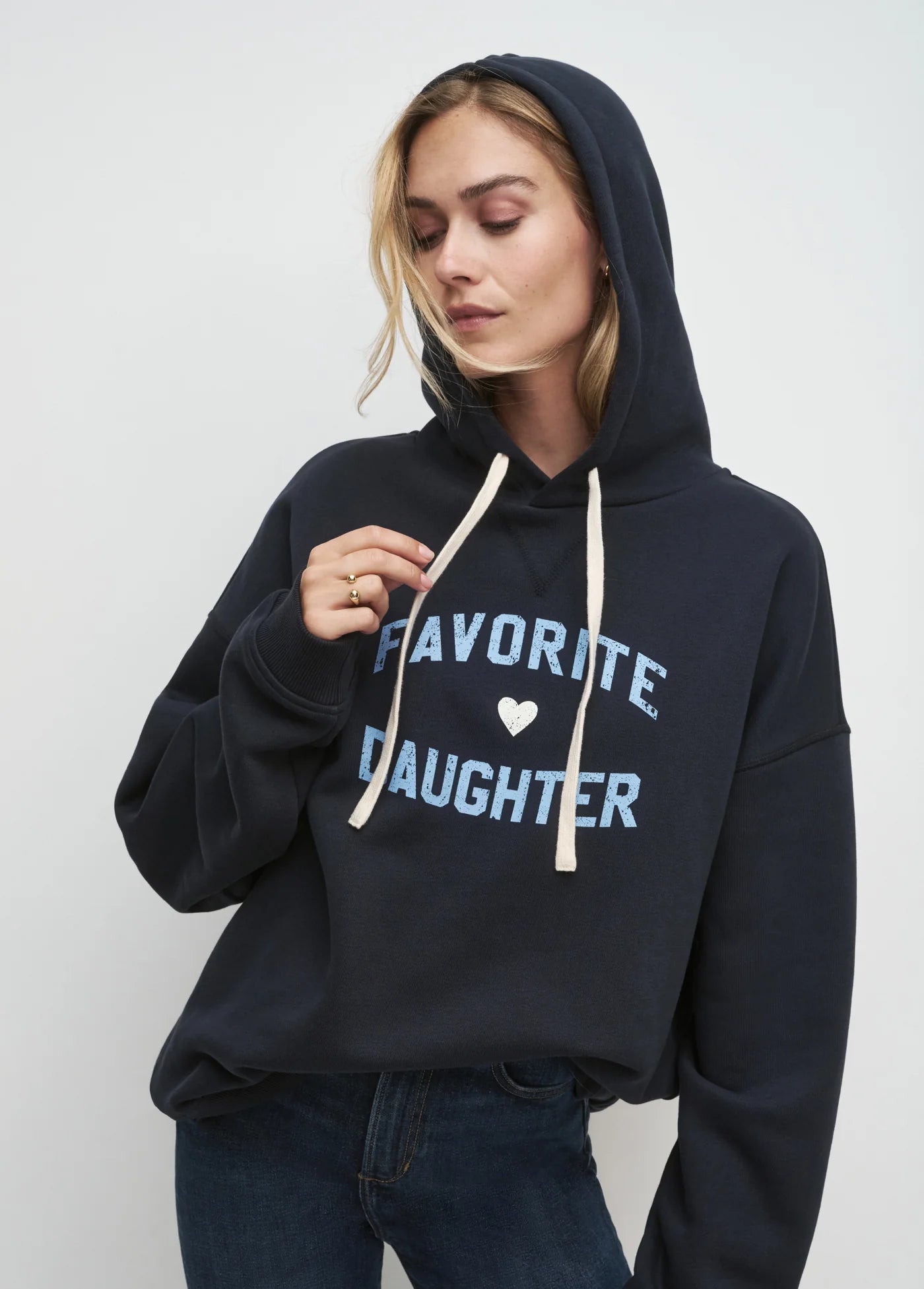 THE FAVORITE DAUGHTER HOODIE - NAVY/LIGHT BLUE