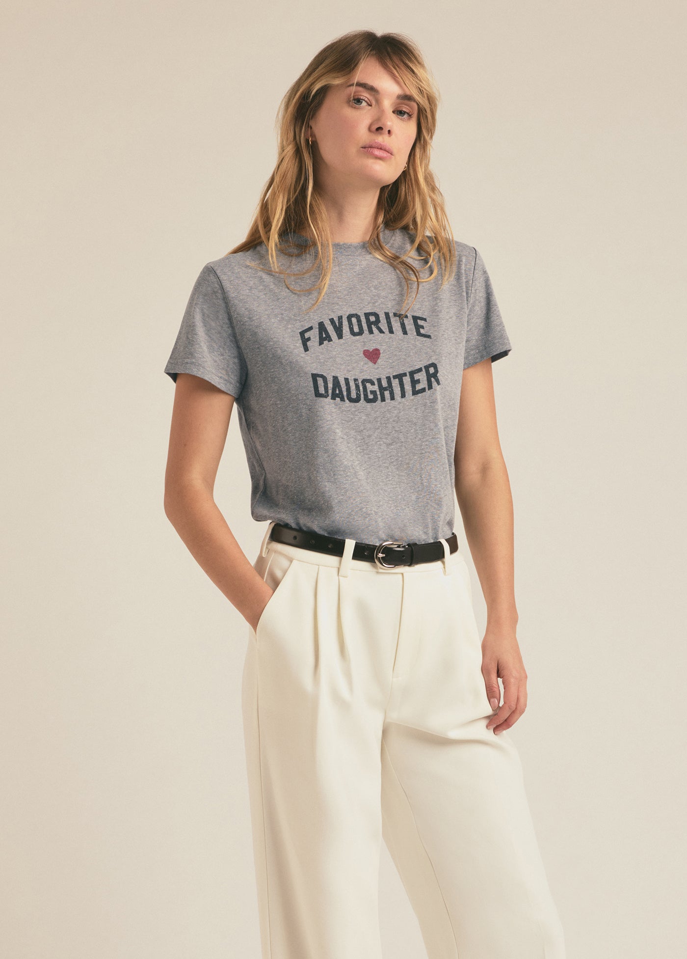 HEATHER GREY FAVORITE DAUGHTER TEE