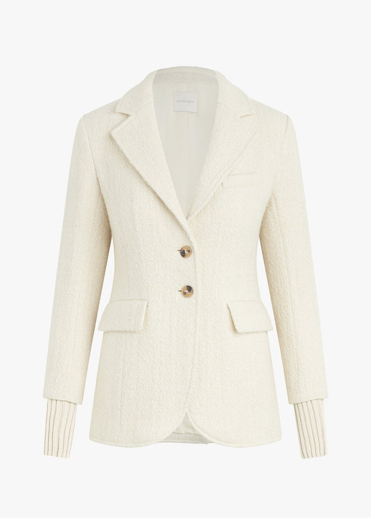 WHITE BOUCLE THE CITY BLAZER