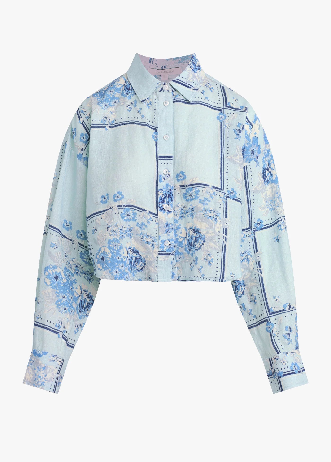 THE CROP EX BOYFRIEND SHIRT - FLORAL SCARF