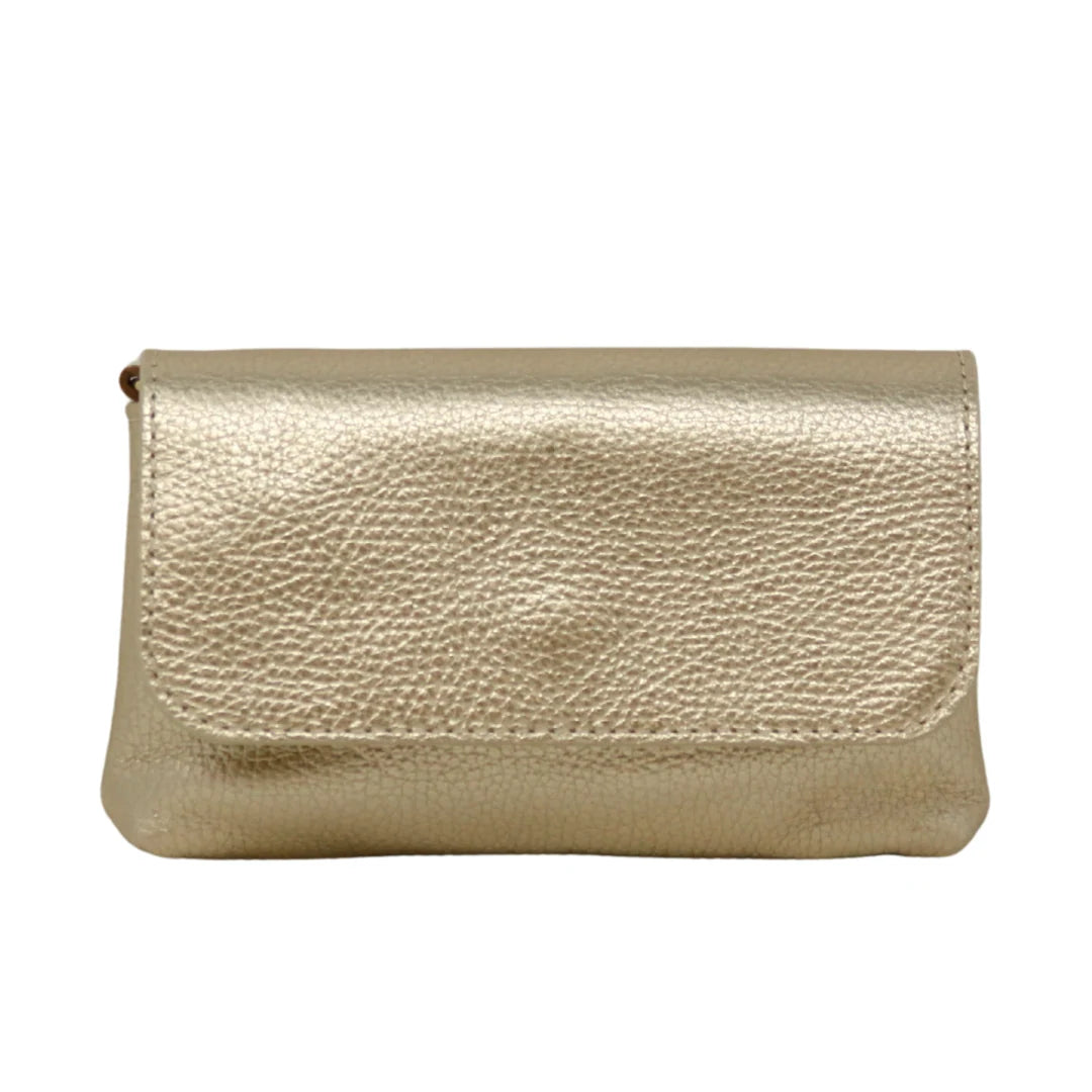 ITALIAN LEATHER CROSSBODY CLUTCH