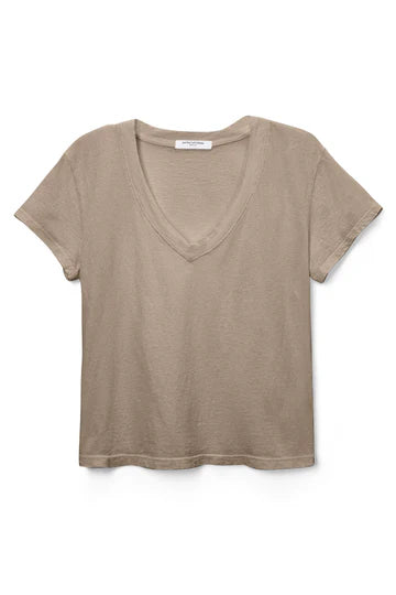 HENDRIX V NECK TEE - MUSHROOM