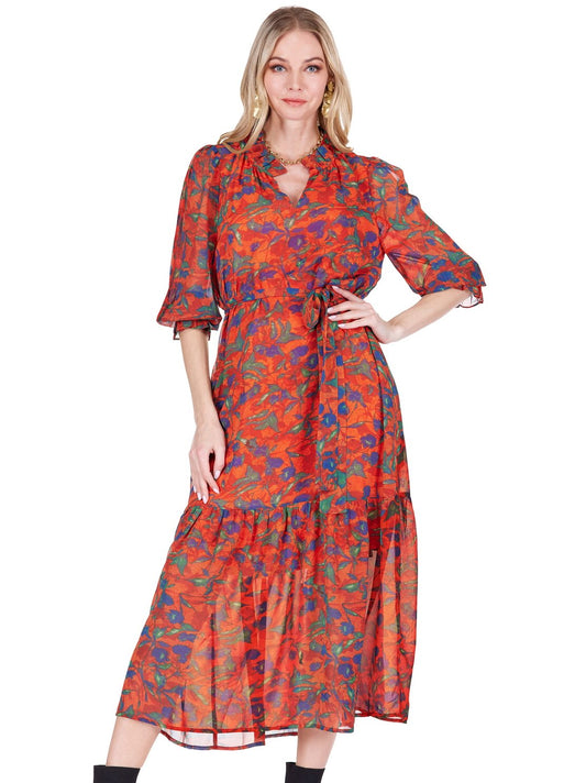 SPLIT NECK MAXI - MARIGOLD