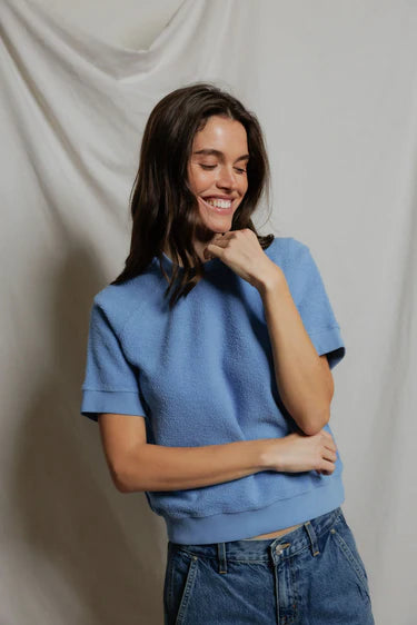KENNEDY FLEECE SHORT SLEEVE-PACIFIC BLUE