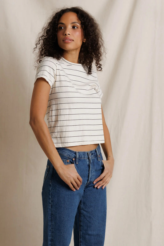 LISA TEE - NATURAL STRIPE