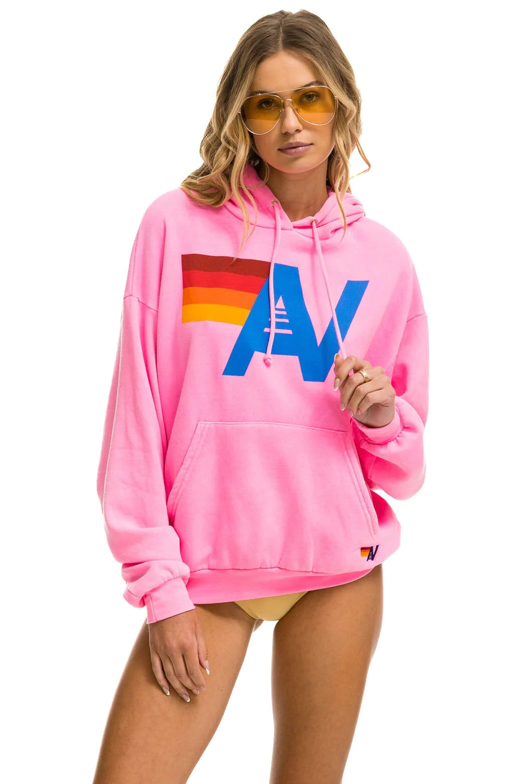 LOGO PULLOVER RELAXED HOODIE - PINK