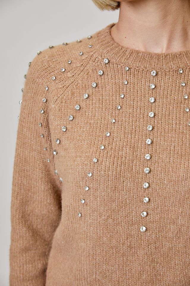 RHINESTONE DETAIL SWEATER