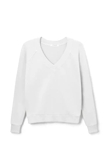 SINEAD V NECK SWEATSHIRT- WHITE