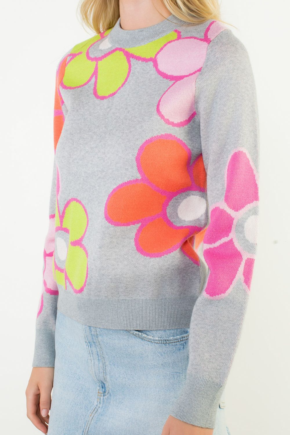 NEON FLOWER KNIT SWEATER