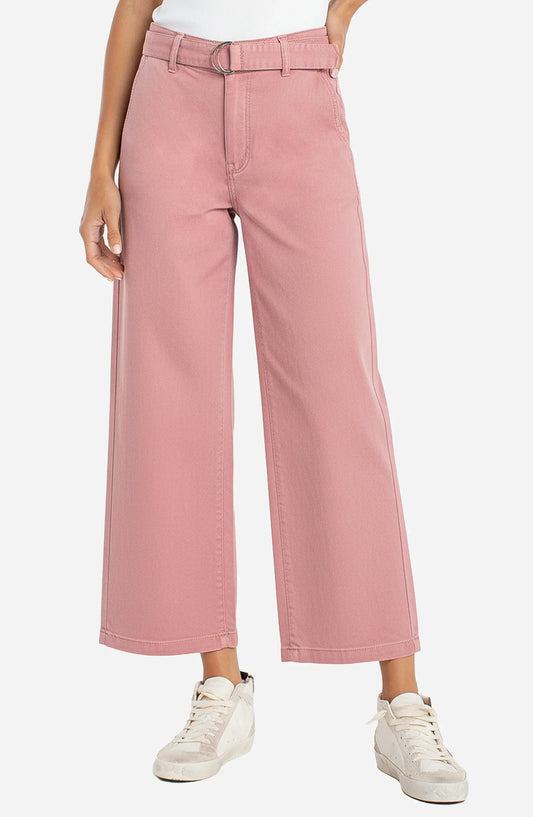 STRIDE WIDE LEG WITH SELF BELT - MISTY BLUSH