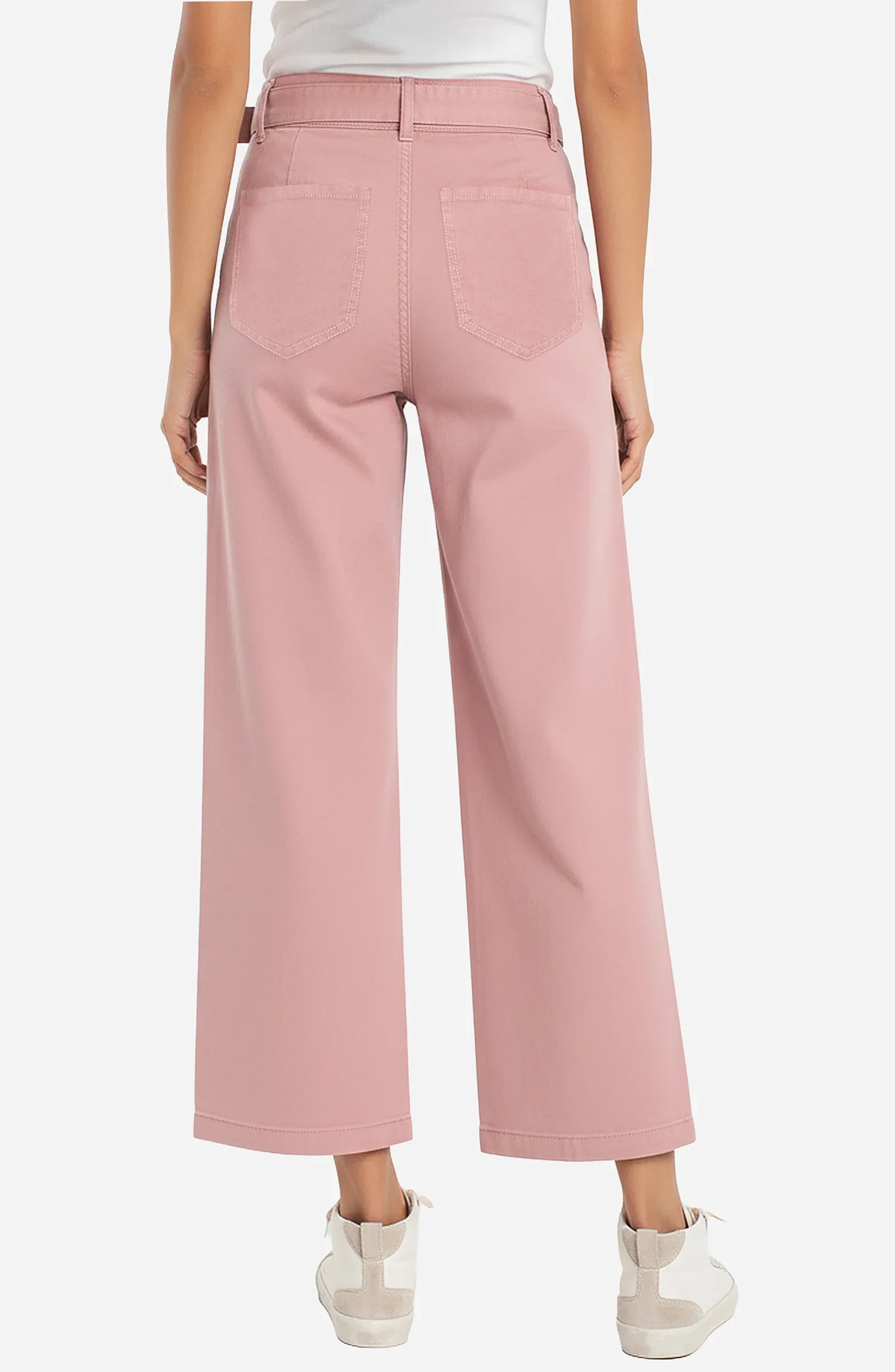 STRIDE WIDE LEG WITH SELF BELT - MISTY BLUSH